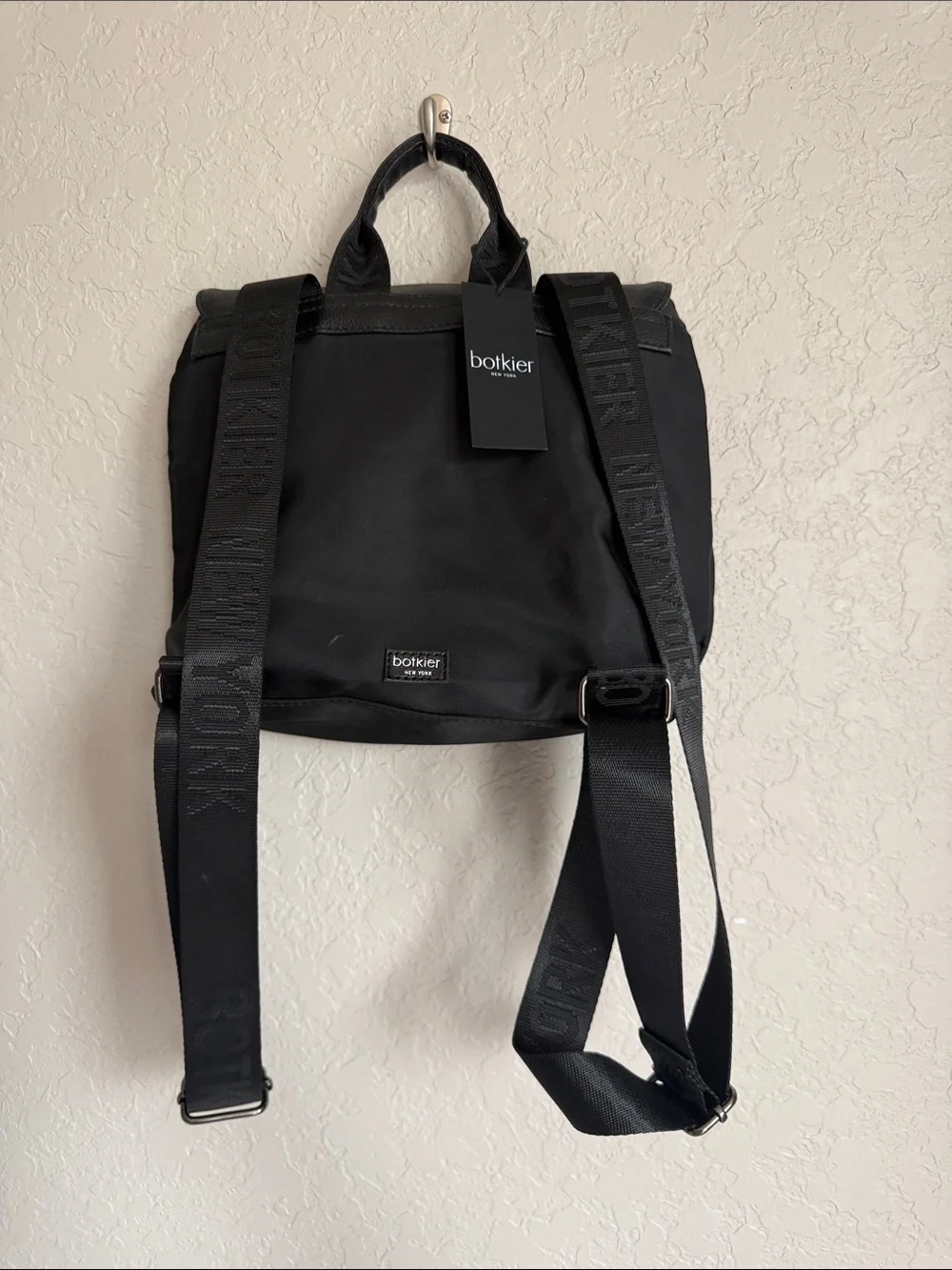 NWT Botkier Black Nylon & Leather-Trim Backpack